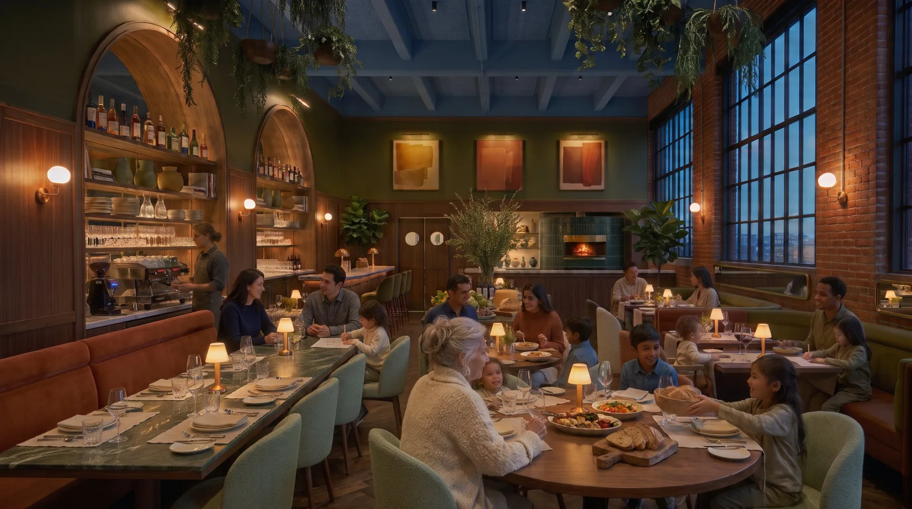 Rendering of the restaurant